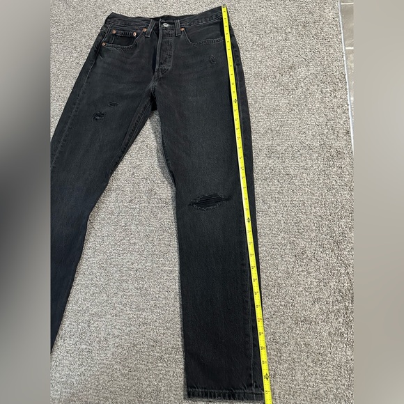 LEVI’S 501 Skinny Denim Jeans - Size 26 - Colour Black Stick - Picture 7 of 12